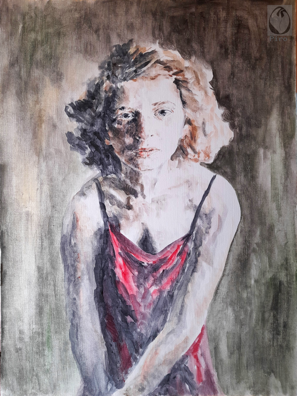 oil on paper - olio su carta di Piro